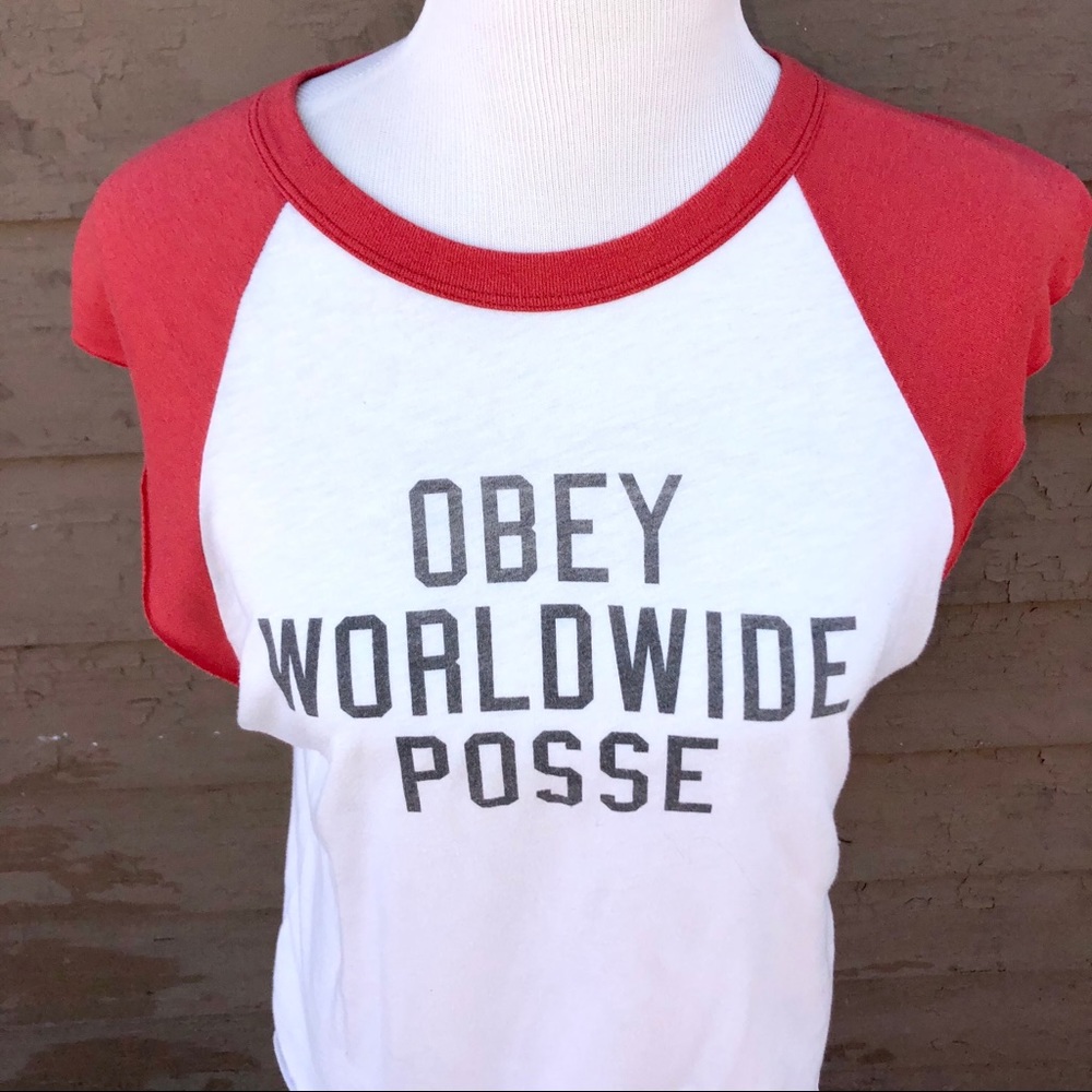 ☀️☀️☀️ 4/$20 Obey Corner Block Cut Off Raglan Tee - Picture 4 of 7
